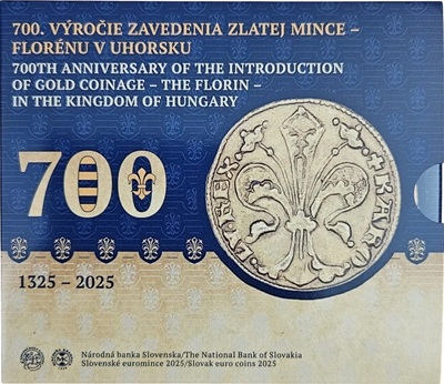 Slovaquie euroset 2025,700e anniversaire de l'introduction du florin d'or