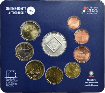 Série euros Italie 2025 de 9 pièces FDC