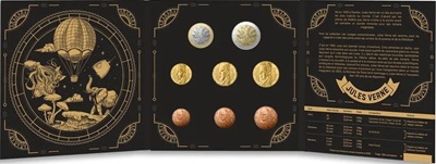 Série euros France 2025 de 8 pièces FDC dédiée au 120e anniversaire de la mort de Jules Verne  b