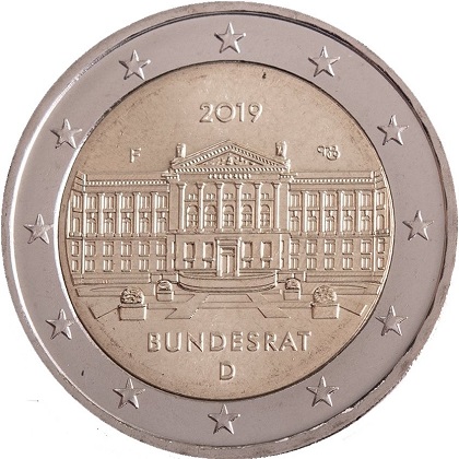 2 euro commémorative 2019 Allemagne 70e anniversaire du Bundesrat allemand