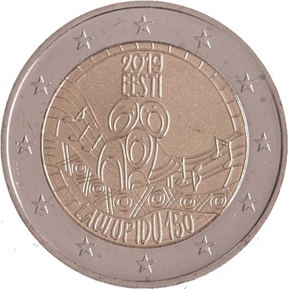 2 euro commémorative 2019 Estonie 150e anniversaire du festival de la chanson estonienne