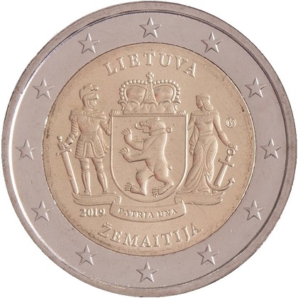 2 euro commémorative 2019 Lituanie Samogitie, les régions ethnographiques lituaniennes