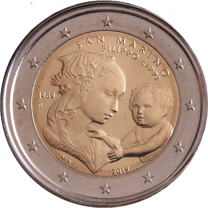 2 euro commémorative 2019 Saint-Marin 550ème anniversaire de la mort de Filippo Lippi