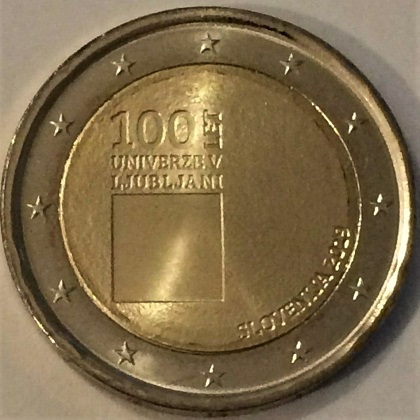 2 euro commémorative 2019 Slovénie le centenaire de la fondation de l'Université de Ljubljana