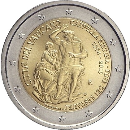 2 euro commémorative 2019 Vatican 25ème anniversaire de la restauration de la chapelle Sixtine