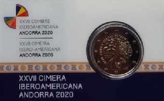 2 € euro commémorative Principauté d'Andorre 2020 pour le XXVIIe sommet ibéro-américain d'Andorre