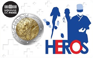 2 euro BU coincard commémorative 2020 France pour la recherche médicale