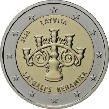 2 € euro commémorative 2020 Lettonie la céramique de Latgalian