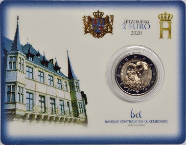 2 € euro commémorative 2020 Luxembourg, le bicentenaire de la naissance du Prince Henri d'Orange-Nassau coincard fdc