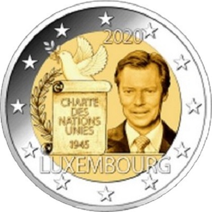 2 euro commémorative 2020 Luxembourg les 75 ans de la signature de la Charte constitutionnelle de l'Organisation des Nations Unies