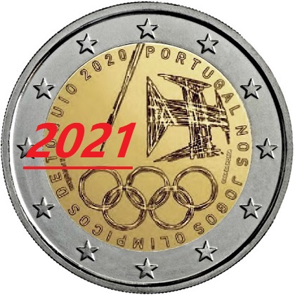 2 € euro commémorative 2020 Portugal pour la participation portugaise aux Jeux Olympiques de Tokyo 2020