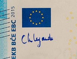 la nouvelle signature Christne Lagarde sur les billets en euros