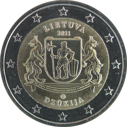 2 € euro commémorative 2021 Lituanie la Région de Dzukija