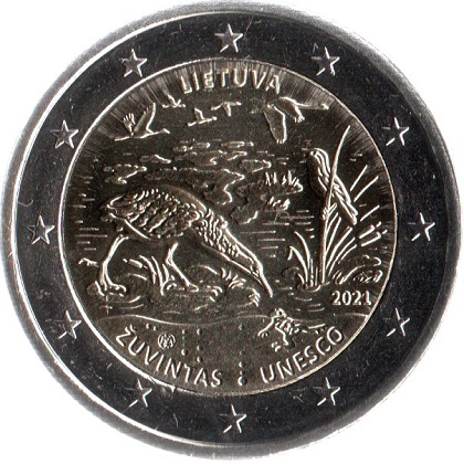 2 € euro commémorative 2021 Lituanie dédiée à la Réserve de biosphère de Žuvintas