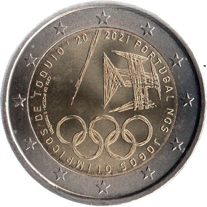 2 € euro commémorative 2021 Portugal pour la participation portugaise aux Jeux Olympiques de Tokyo 2020