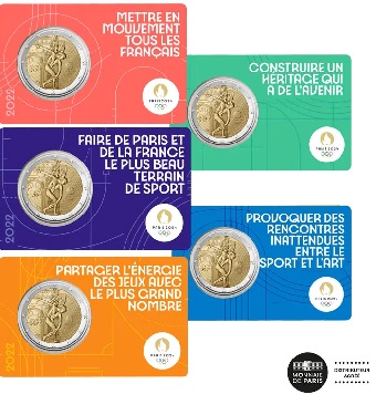 2 € commémorative 2022 France consacrée aux Jeux Olympiques de Paris en 2024 coincards