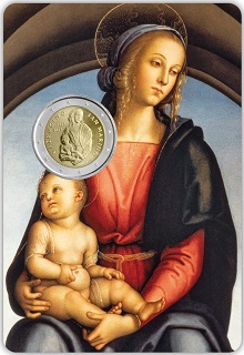 2 € commémorative 2023 Saint-Marin pour le 500e anniversaire de la mort du Pérugin. coincard BU