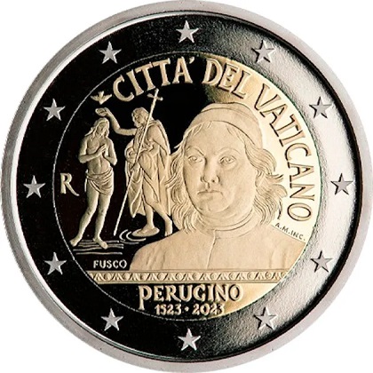 2 € commémorative 2023 Vatican pour le Ve Centenaire de la mort de Pietro Perugino