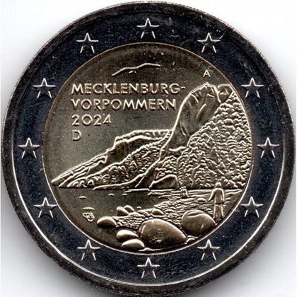 2 € commémorative 2024 Allemagne dédiée à l'État du Mecklembourg-Poméranie-Occidentale