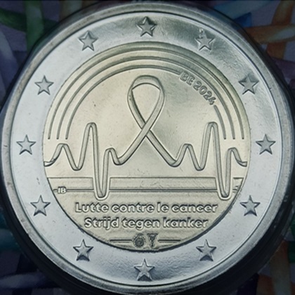 2 € commémorative 2024 Belgique lutte contre le cancer en Belgique