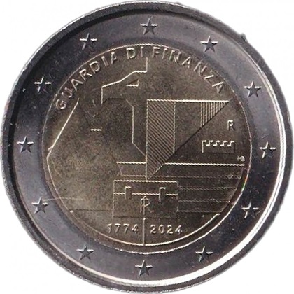 2 € commémorative 2024 Italie pour le 250e anniversaire de la fondation de la Guardia di Finanza