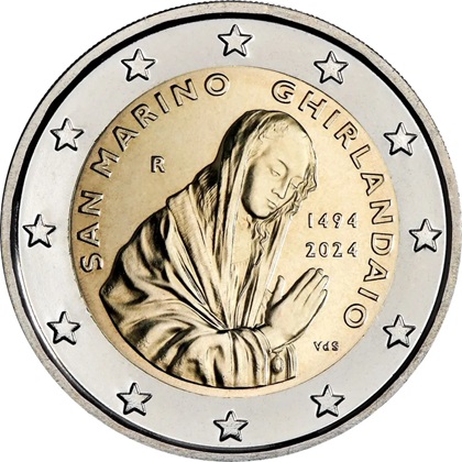 2 € commémorative 2024 Saint-Marin pour 530e anniversaire de la mort de Ghirlandaio