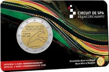 2 euro commémorative 2025 Belgique consacrée au circuit de Spa-Francorchamps. FR