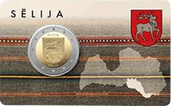 2 euro commémorative 2025 Lettonie consacrée à la region de Sélija BU coincard