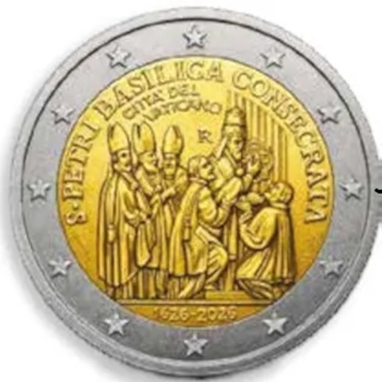 2 euro commémorative 2026 Vatican pour le 400e anniversaire de la basilique Saint-Pierre