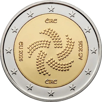 2 euro commémorative 2026 Irlande pour la Présidence du Conseil de l'UE, de juillet à décembre 2026