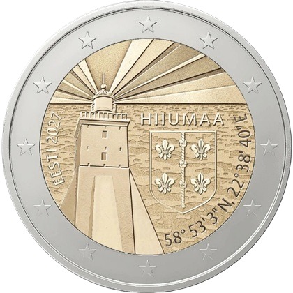 2 euro commémorative 2027 Estonie dédiée au Comté de Hiiumaa et le phare de Kõpu