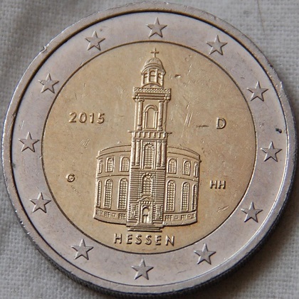 2 euro commémorative 2015 Allemangne Hessen, église Saint Paul de Francfort