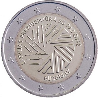 2 euro commémorative 2015 Lettonie Présidence de l'Union Européenne en 2015
