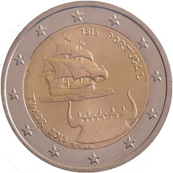 2 euro commémorative 2015 Portugal 500ème anniversaire du premier contact avec le Timor