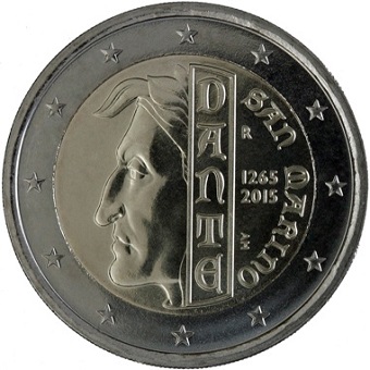 2 euro commémorative 2015 Saint-Marin 750ème anniversaire de la naissance de Dante Alighieri