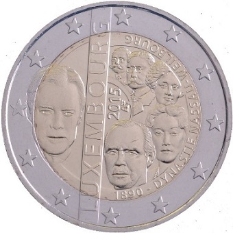 2 euro commémorative 2015 Luxembourg 125ème anniversaire de la dynastie des Nassau-Weilburg