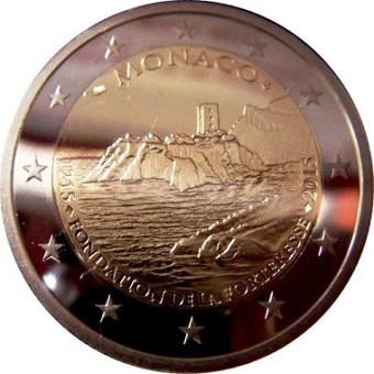 2 euro commémorative 2015 Monaco 800ème Anniversaire de la construction du 1er Château sur le Rocher