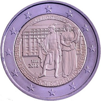 2 euros commémorative 2016 Autriche 200ème anniversaire de la Banque nationale d'Autriche