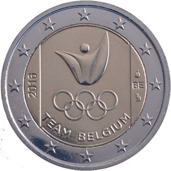 2 euros commémorative 2016 Belgique jeux olympique d'été 2016 à Rio de Janeiro