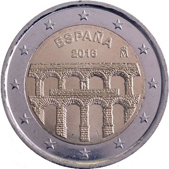 2 euros commémorative 2016 Espagne Aqueduc de Ségovie