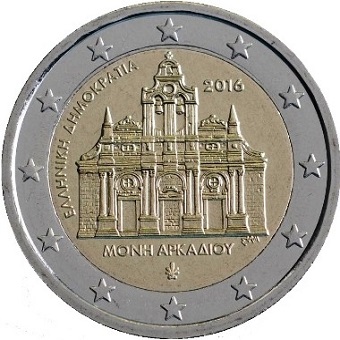 2 euros commémorative 2016 Grèce 150ème anniversaire de l'incendie du monastère d'Arkadi