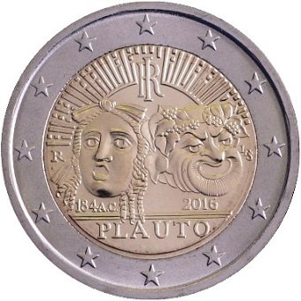 2 euros commémorative 2016 Italie Plauto 2200ème anniversaire de la mort de Titus Maccius Plautus