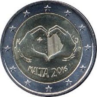 2 euros commémorative 2016 Malte l'amour