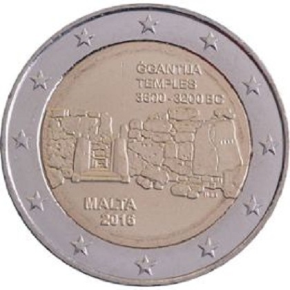 2 euros commémorative 2016 Malte les temples de Ggantija