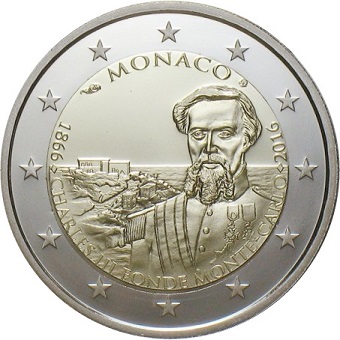 2 euros commémorative 2016 Monaco 150ème anniversaire de la fondation de Monte Carlo par Charles III 