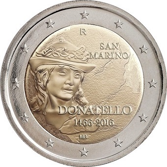 2 euros commémorative 2016 Saint-Marin 550ème anniversaire de la mort de Donatello