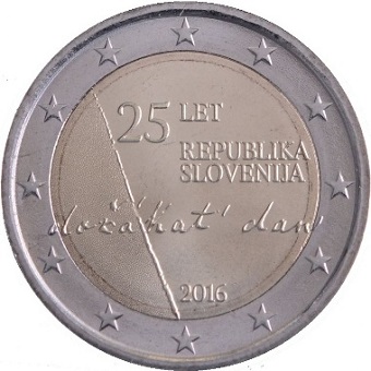 2 euros commémorative 2016 Slovénie 25ème anniversaire de l'indépendance de la République de Slovénie
