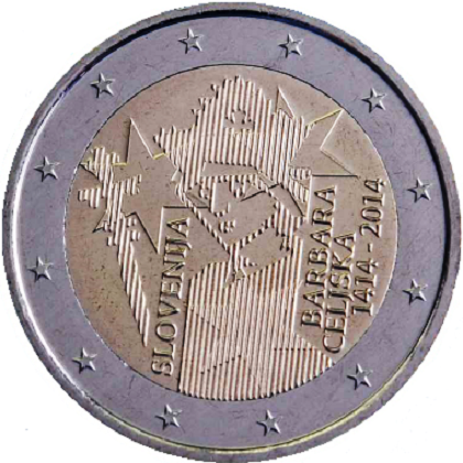 2 euro 2014 commémorative du Slovénie 600e anniversaire du couronnement de Barbara Celjska 