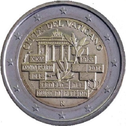 2 euro 2014 commémorative du Vatican 25ème anniversaire de la chute du mur de Berlin