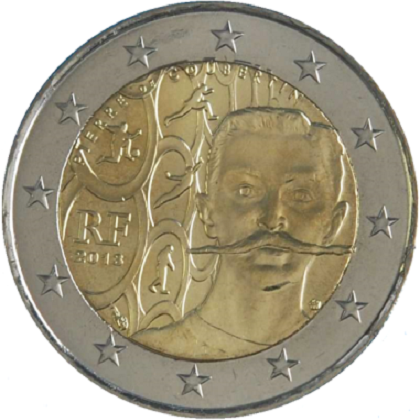 2 euro 2013 commémorative France 150ème anniversaire de la naissance de Pierre de Coubertin
